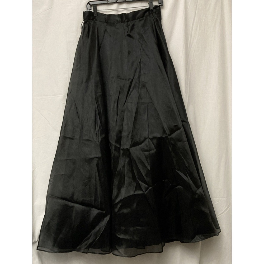 Unbranded Women's Black Sheer Dual Lined‎ Maxi Skirt - SZ 10